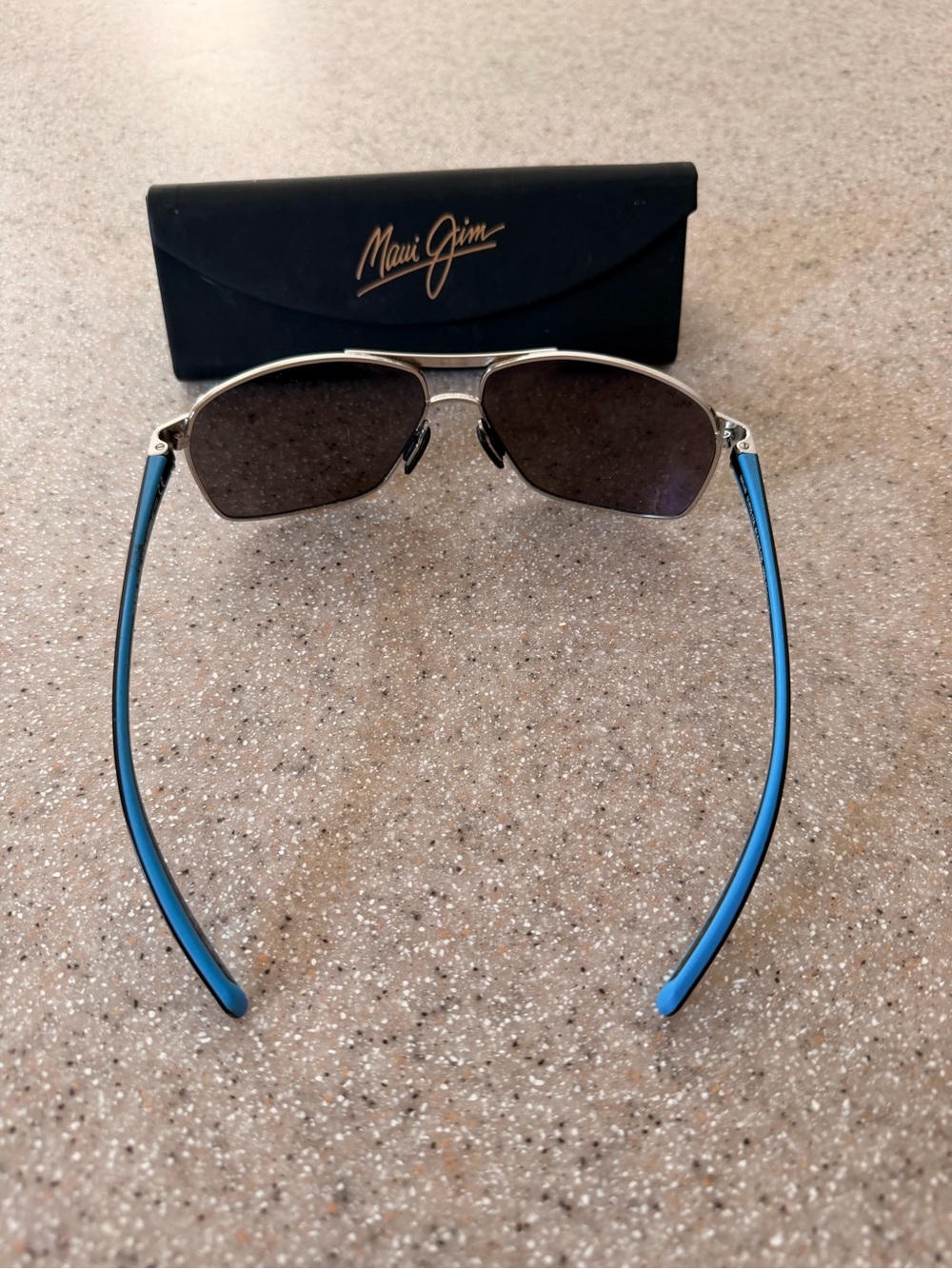 Maui Jim Men's Aviator Sunglasses with Blue Mirrored Lenses - Picture 3 of 5